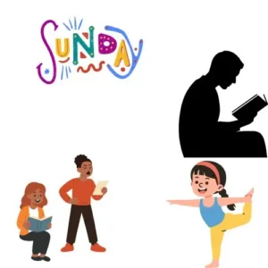 Individual ritual Sunday morning practice (reading, yoga, creative work).