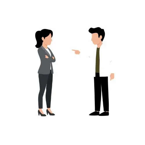 Illustration of two partners pausing a recurring conflict loop to reconnect