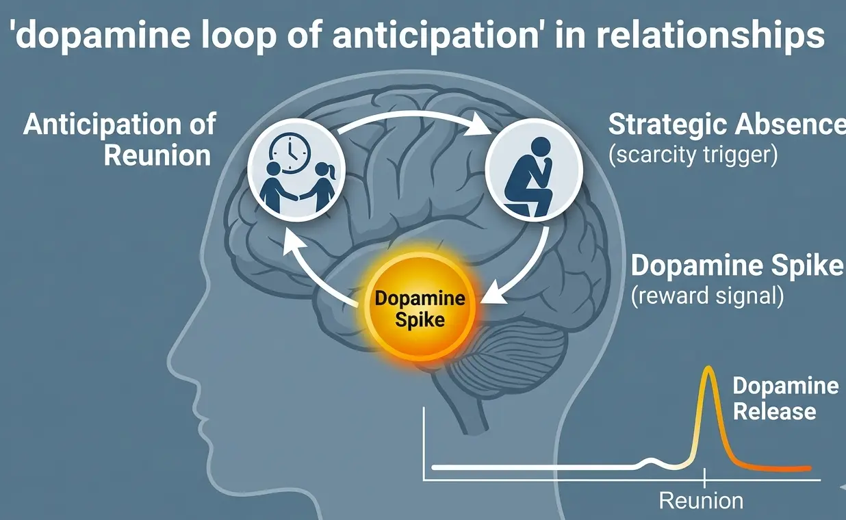 Neuroscience of distance and dopamine spike in romantic attraction